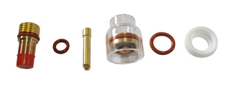 Комплект расходных материалов для TIG горелки ф1,6мм с газовой линзой и прозрачным соплом (804202)